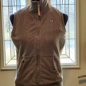 * 25004 EUC!!!  NIKE Sherpa Lined Vest Heather Brown Full Zip Pockets Size M